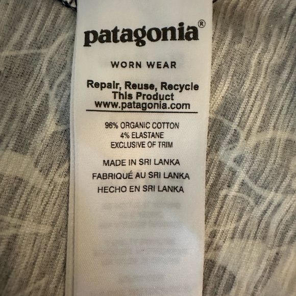 Patagonia Navy White Tropical Print Summer Dress Sz Small - Picture 4 of 5